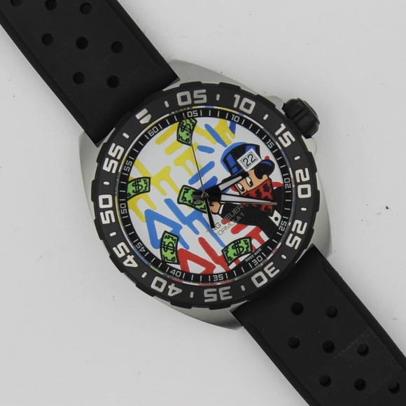 New Tag Heuer WAZ1119.FT8023 Black Formula 1 F1 Mens Watch Alec Monopoly Rubber - Picture 8 of 14